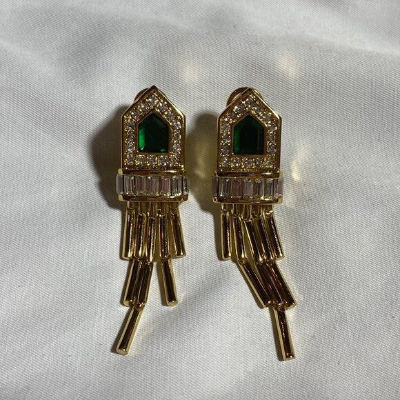 Vintage Rachel Zoe Art Deco Fringe Earrings - Picture 1 of 5